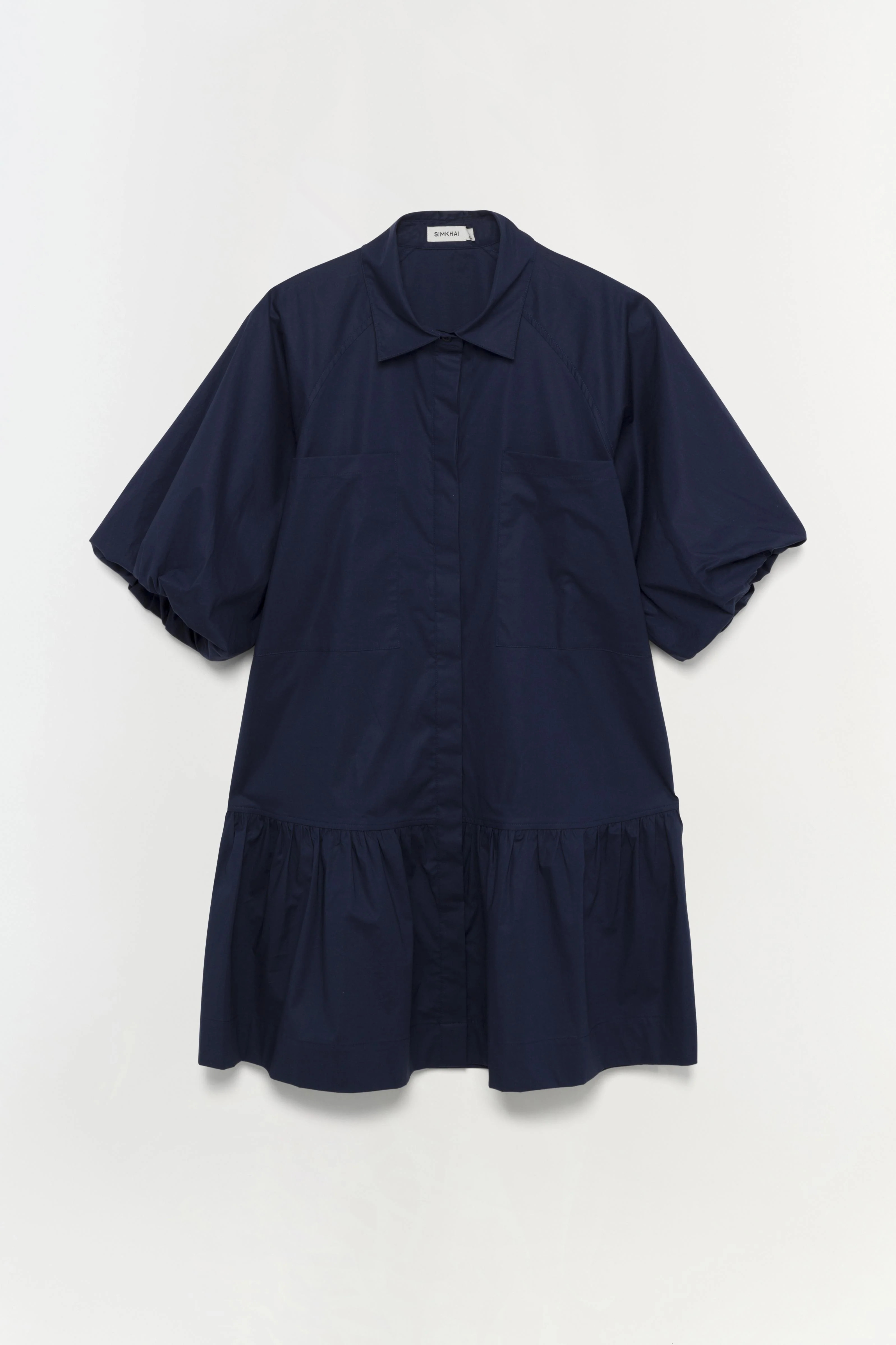 SIMKHAI Women's Short Sleeve Crissy Dress in Midnight, Cotton, Size Small | Simkhai