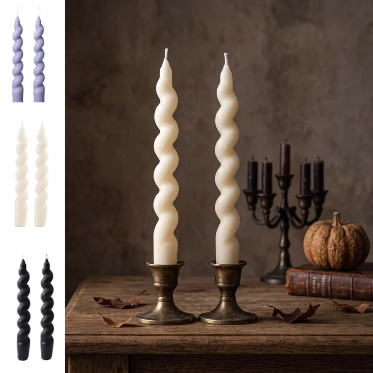 XiYing Halloween Scented Candles Set Of 2 | Gothic Twisted Taper Candles | Soy Wax Sandalwood Aro... | Walmart (US)