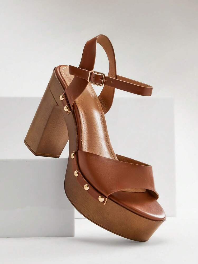 SHUZIA Chunky Platform Open Toe Block Heels Summer Shoes Spring Shoes Spring Break Easter Wedding... | SHEIN