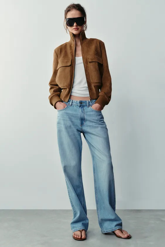 FAUX SUEDE BOMBER JACKET | Zara UK