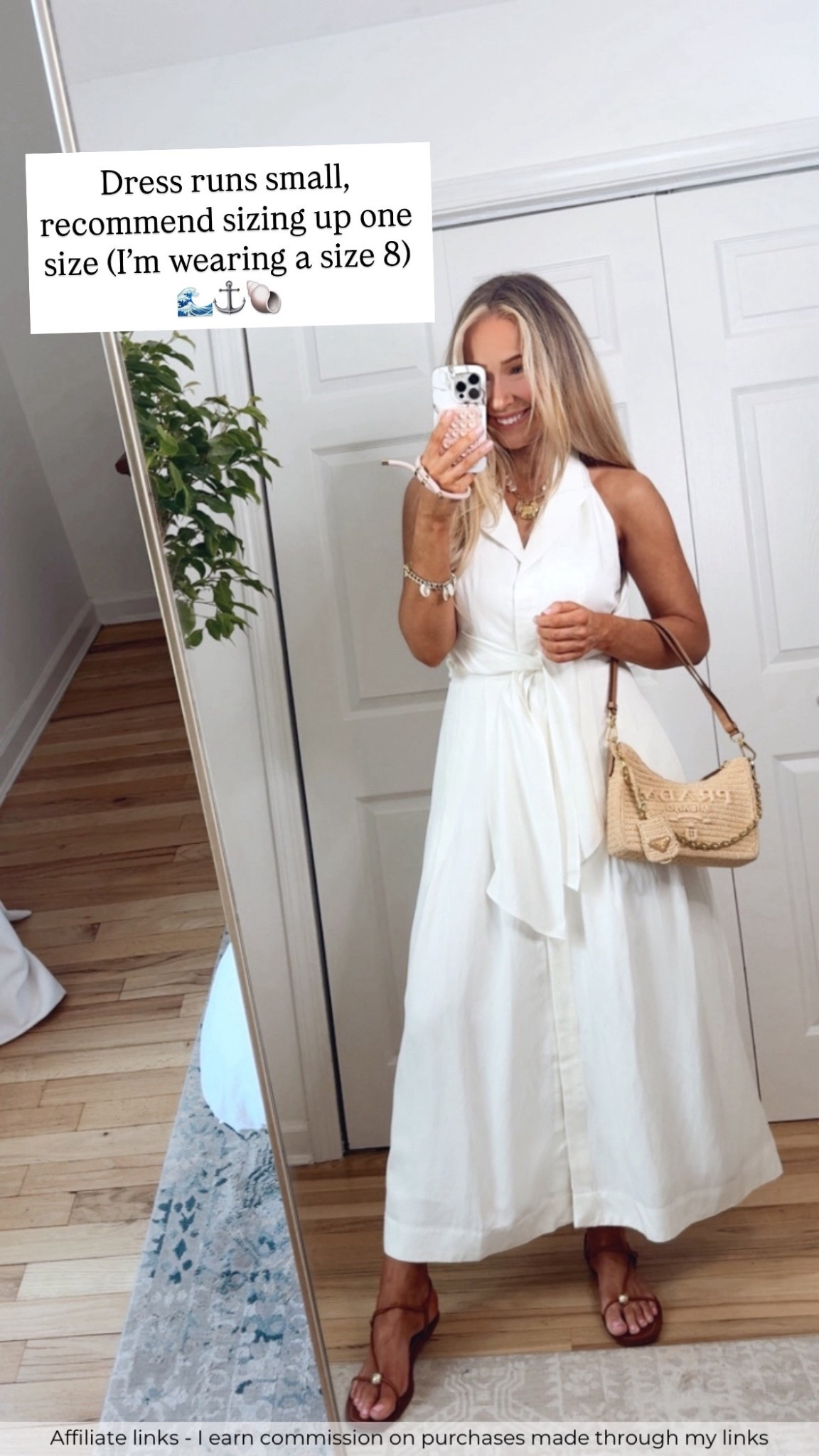 Affiliate links - I earn commission on purchases made through my links | Palm Beach outfit, white summer dress maxi, shirt dress, classy outfit, old money style, easy outfit, flat sandals, straw bag

#LTKootd #LTKTravel