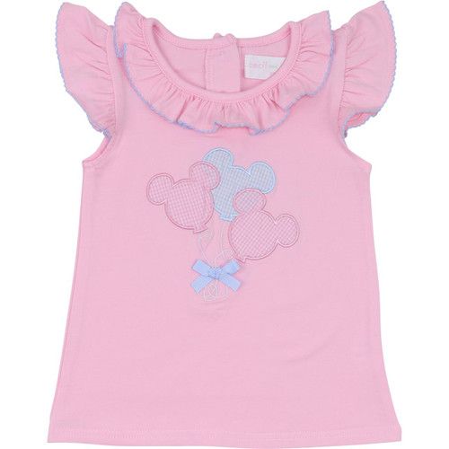 Pink Applique Balloon Mouse Ears Shirt | Cecil and Lou