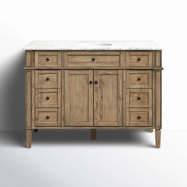 Rivers 48'' Single Bathroom Vanity with Carrara Marble Top | Wayfair North America