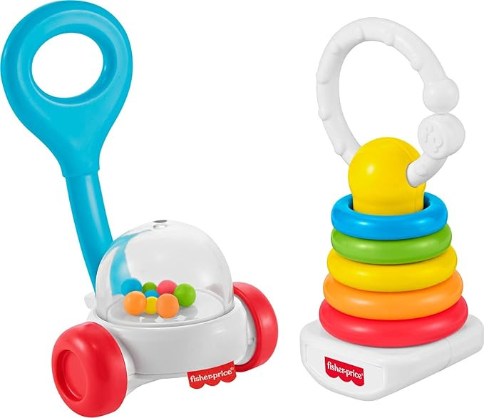 Fisher-Price Baby Toys Newborn Classics-Pack of Rattle Teether & Sensory Activities for Developme... | Amazon (US)