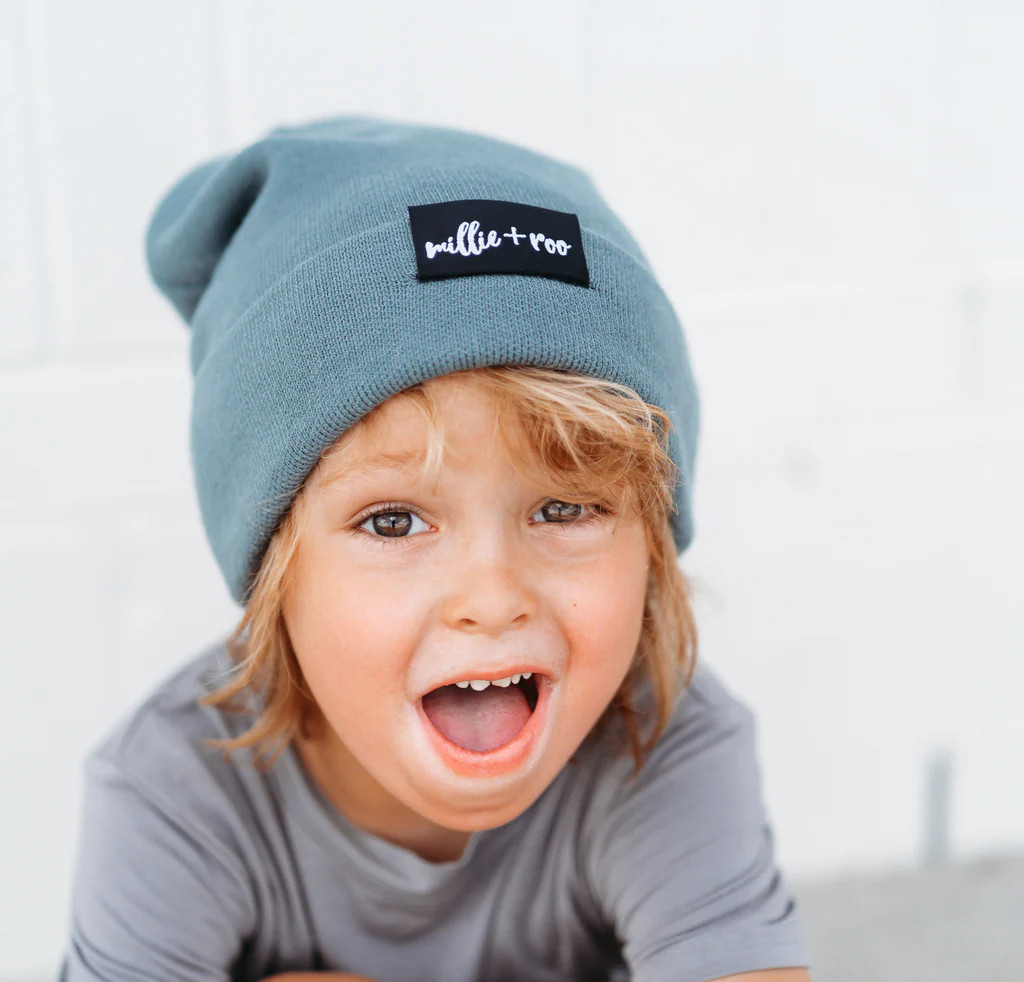 BAMBOO CUFF BEANIE- Slate | millie + roo