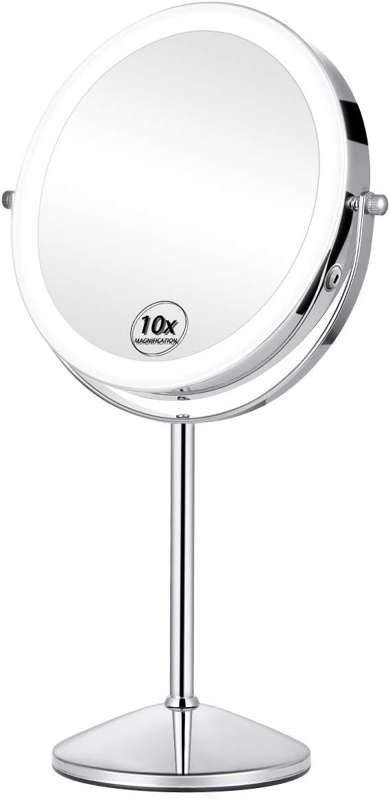 KEDSUM Rechargeable 8" 1X/10X Lighted Magnifying Vanity Mirror, Double Sided Lighted Makeup Mirro... | Amazon (US)