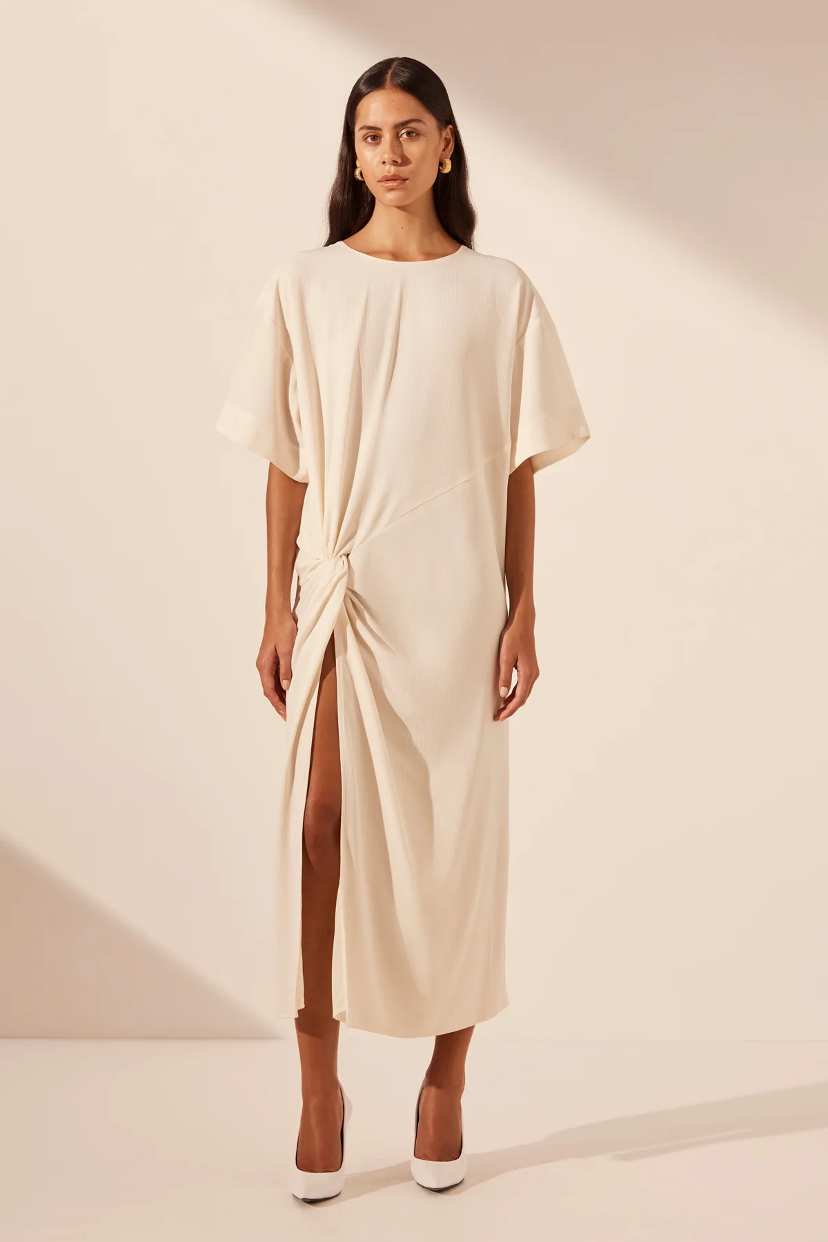 Iliad T Shirt Midi Dress | Rice | Dresses | Shona Joy | Shona Joy