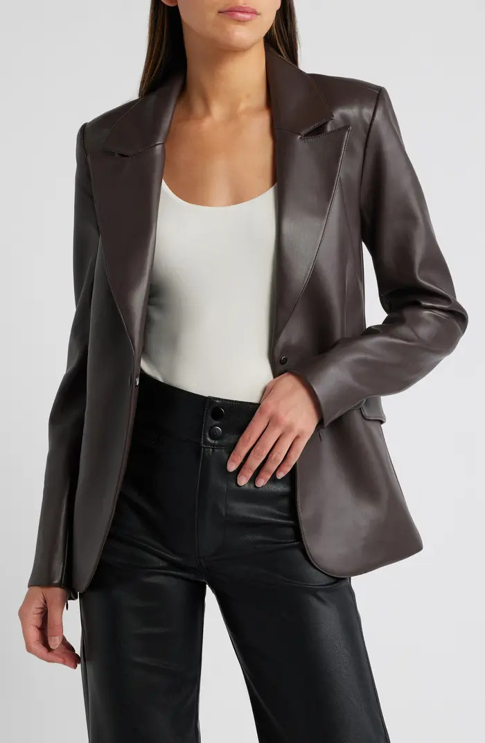 Sculpted Faux Leather Blazer | Nordstrom