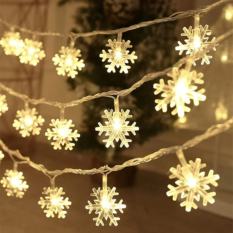 Christmas Lights Snowflake String Lights Battery Operated Colorful Fairy Light for Bedroom Party ... | Walmart (US)