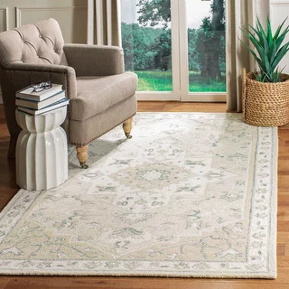 SAFAVIEH Handmade Micro-Loop Heidegunde Wool Rug - 9' x 12' - Beige/Ivory | Bed Bath & Beyond