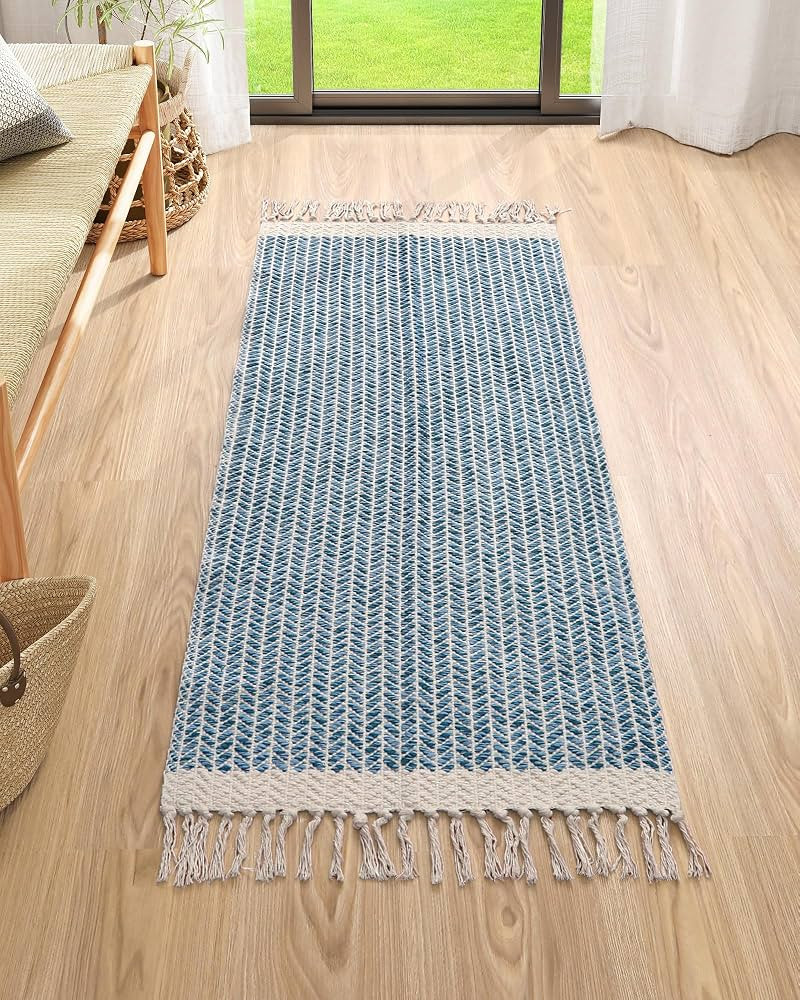 Lahome Boho Laundry Room Rug Runner, 2x4.3 Bathroom Runner Rug Lightweight Kitchen Rugs Woven Cot... | Amazon (US)