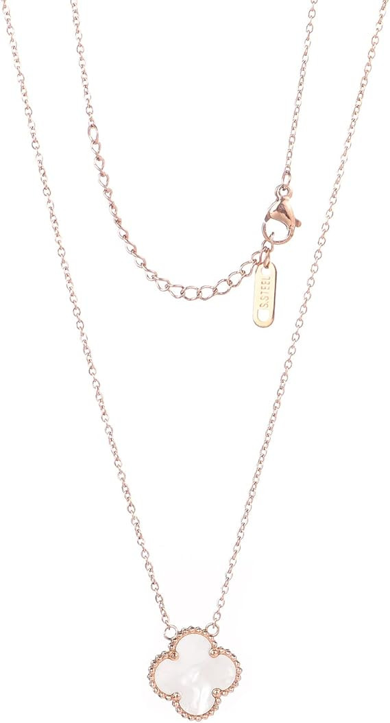 POLYREAL Lucky Clover Necklace for Women Girls 18K Gold Plated Adjustable Hypoallergenicity Cute ... | Amazon (US)