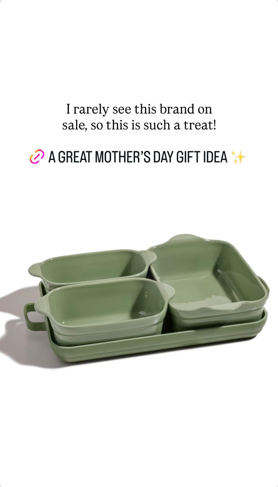 I can’t believe this 5 piece bakeware set is on sale right now — that’s so rare! Would be a great Mother’s Day gift idea!

#LTKSaleAlert #LTKHome #LTKdayinmylife