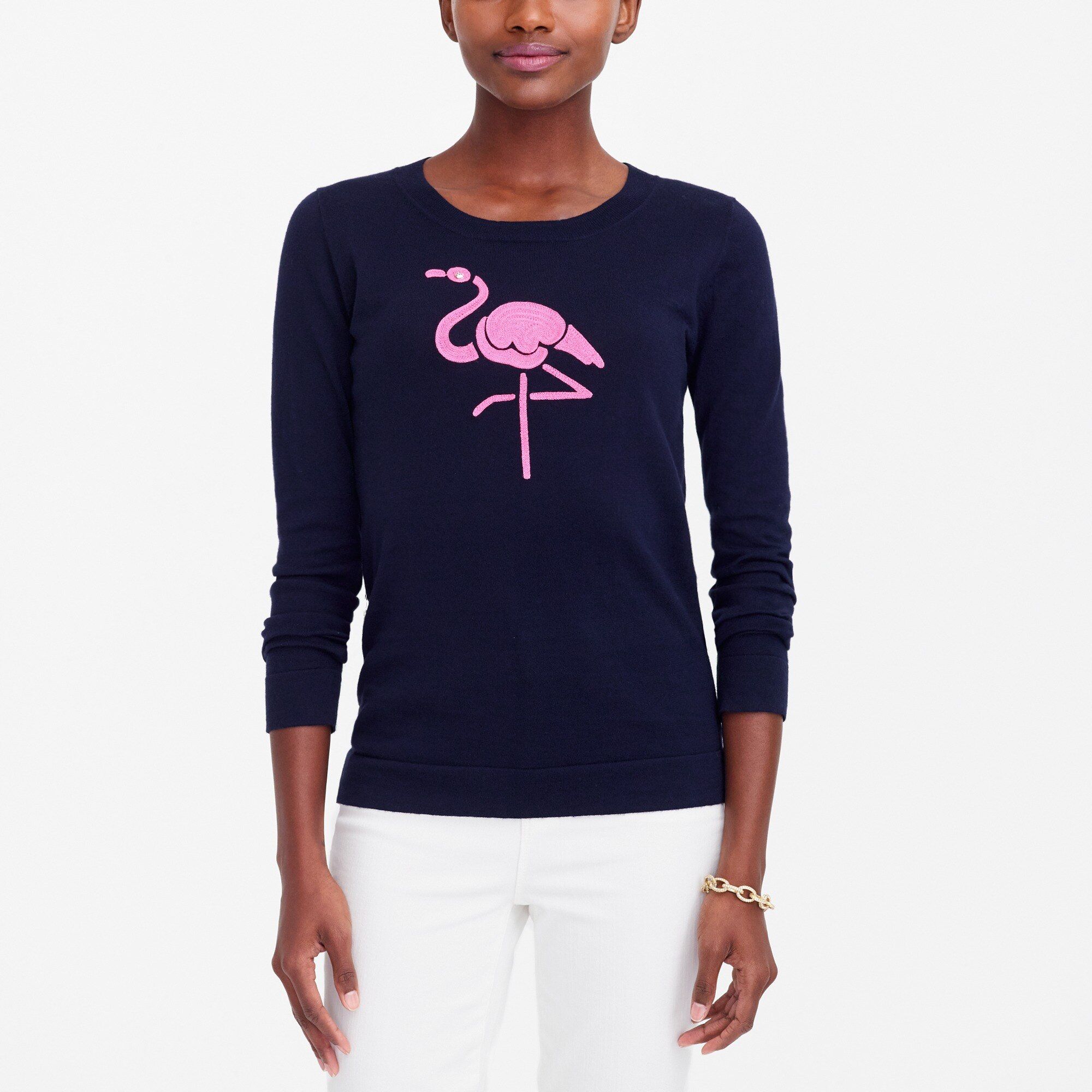 Flamingo Teddie sweater | J.Crew Factory