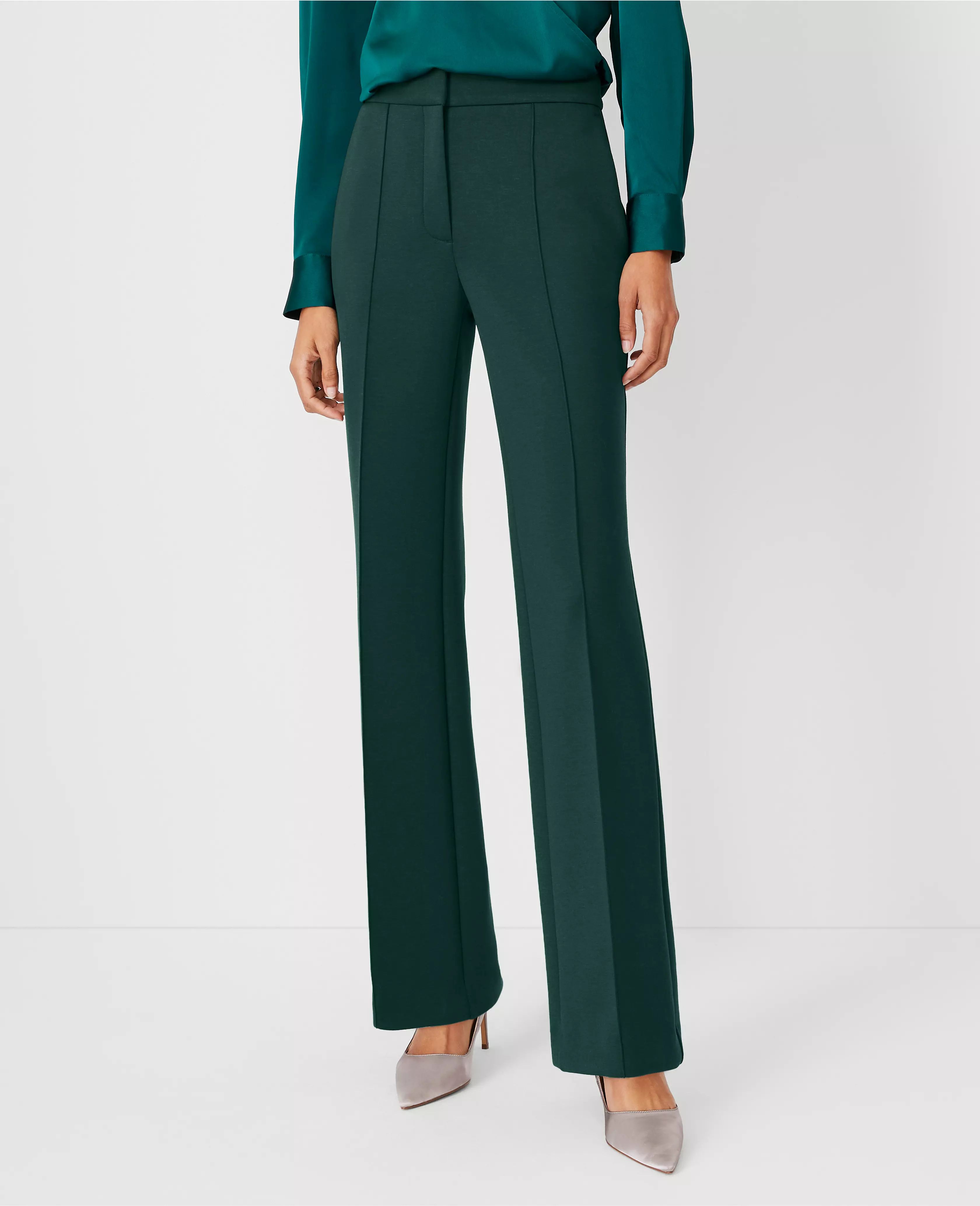 The Pintucked High Rise Trouser Pant in Double Knit | Ann Taylor (US)