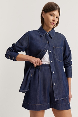 Pocket Detail Denim Shirt | Country Road