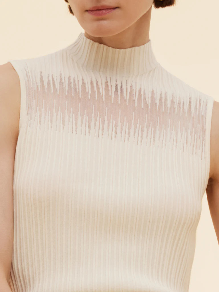 Tencel Blend Women Mock Neck Knit Tank Top | GOELIA