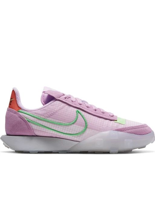 Nike Waffle Racer trainers in pink and white | ASOS (Global)