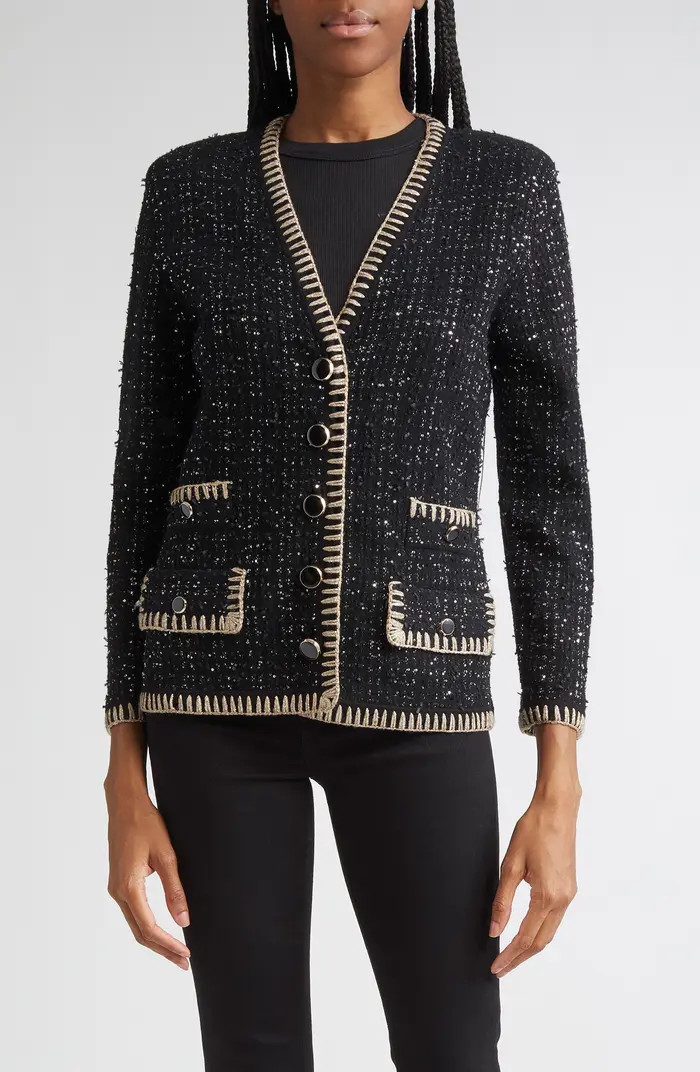 Ceriani Metallic Knit Jacket | Nordstrom