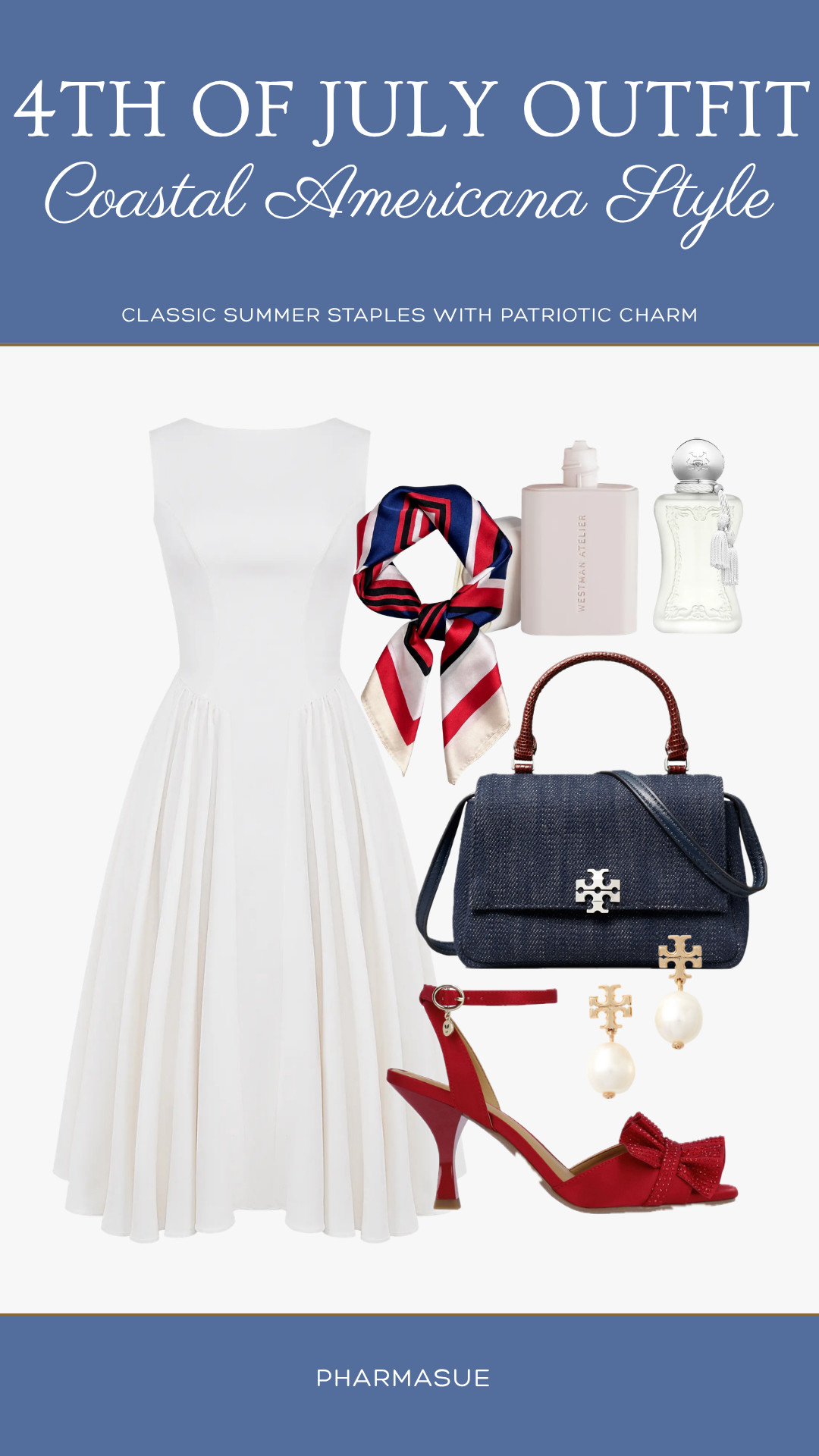 A fresh take on 4th of July style 🇺🇸 A classic white dress paired with nautical-inspired accessories creates the perfect coastal Americana look for summer celebrations, seaside dinners, and fireworks under the stars. 

Shop my curated picks. ✨ 

 #LTKootd #LTKSeasonal #LTKOver40