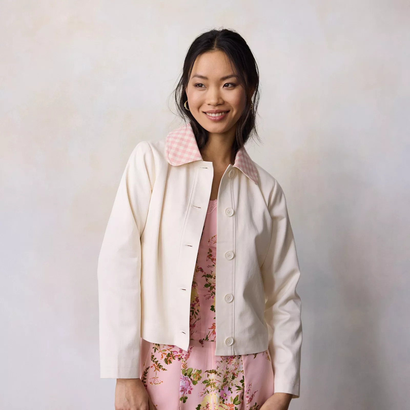 Women's LC Lauren Conrad Cropped Twill Jacket, Size: Large, Lily Corsage | Kohl's