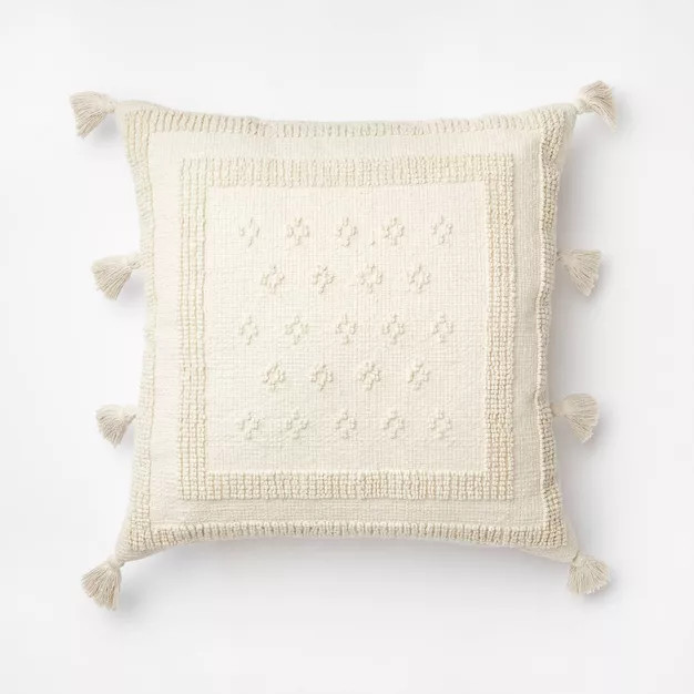 Tufted Square Throw Pillow with Side Tassels - Threshold™ designed with Studio McGee | Target