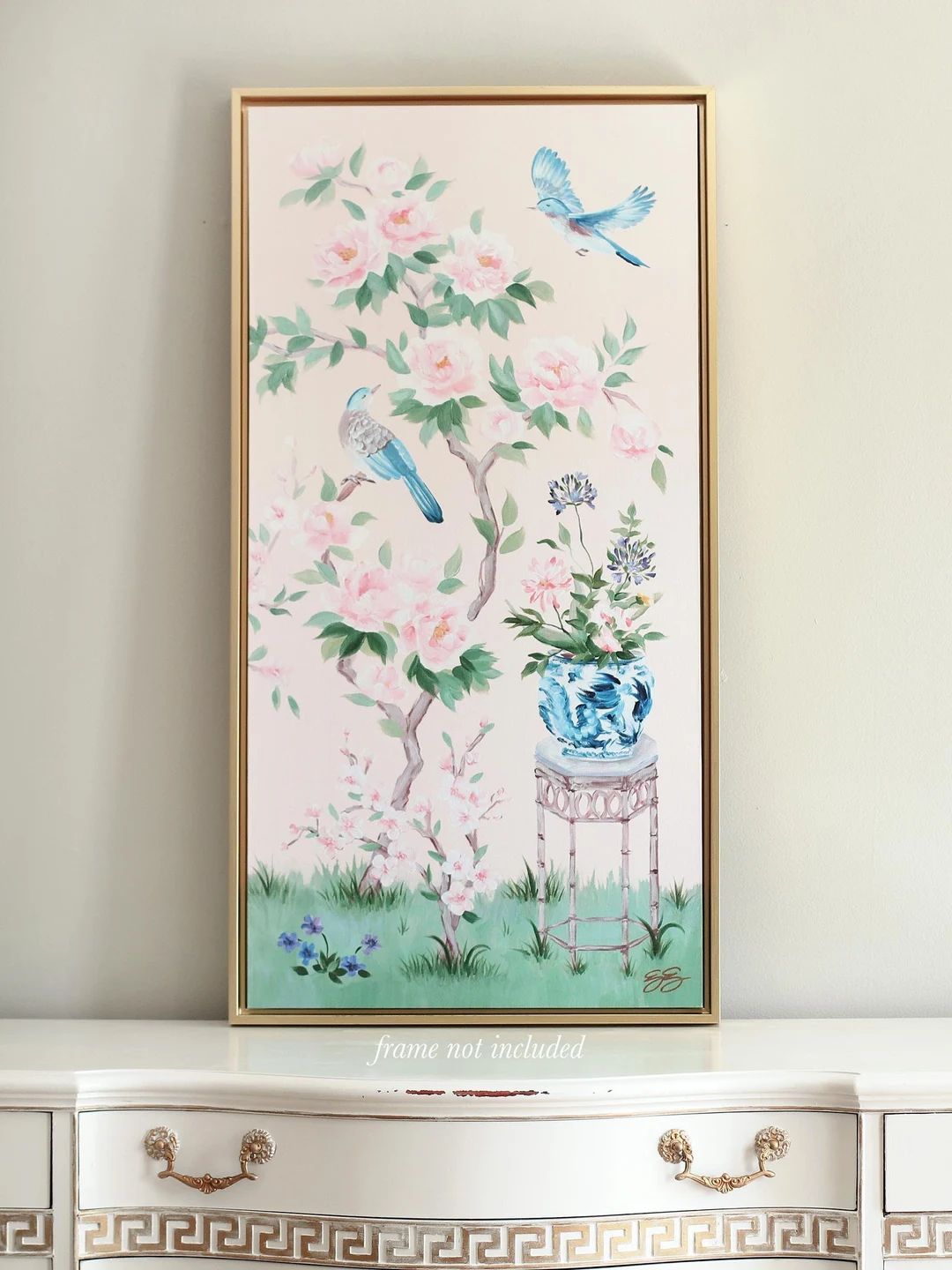 June, A Pink Chinoiserie Canvas Wrap (as seen with Chapple Chandler) | Etsy (US)
