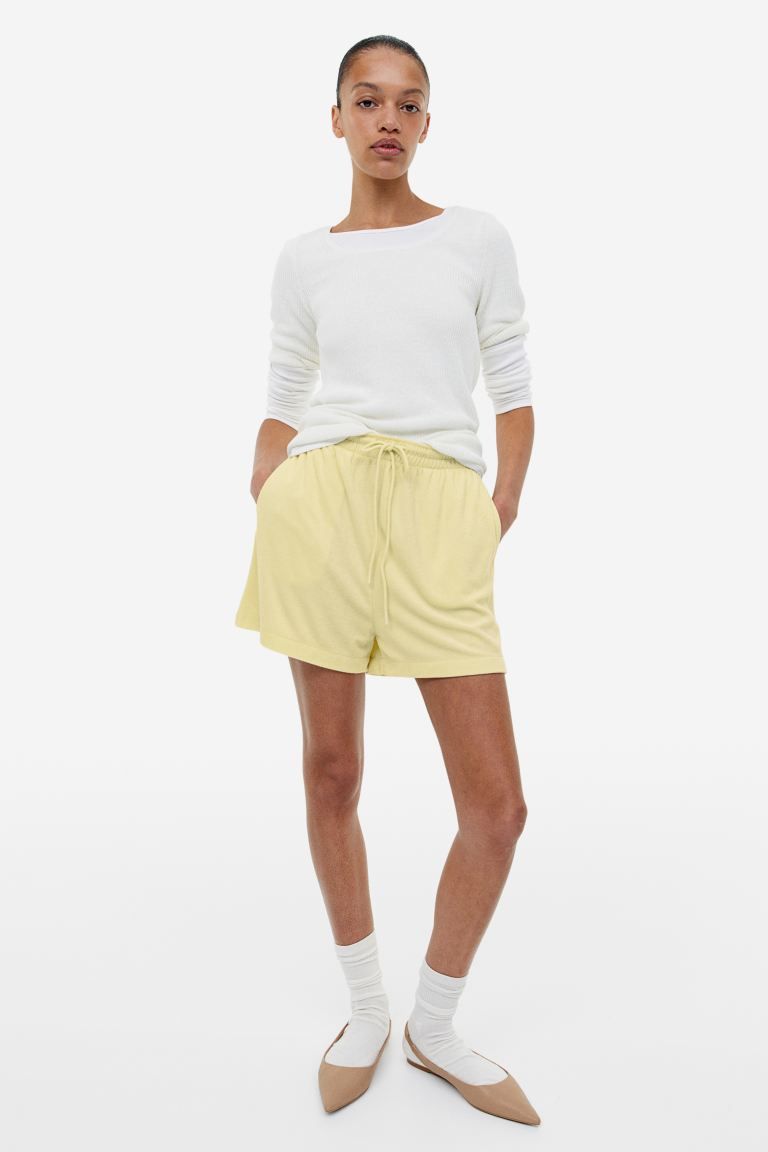 Terry Shorts - Light yellow - Ladies | H&M US | H&M (US + CA)