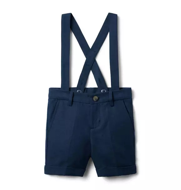 Linen-Cotton Suspender Short | Janie and Jack
