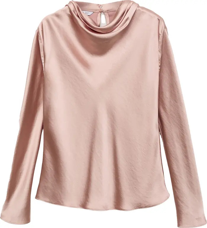 MANGO Cowl Neck Satin Top | Nordstrom | Nordstrom