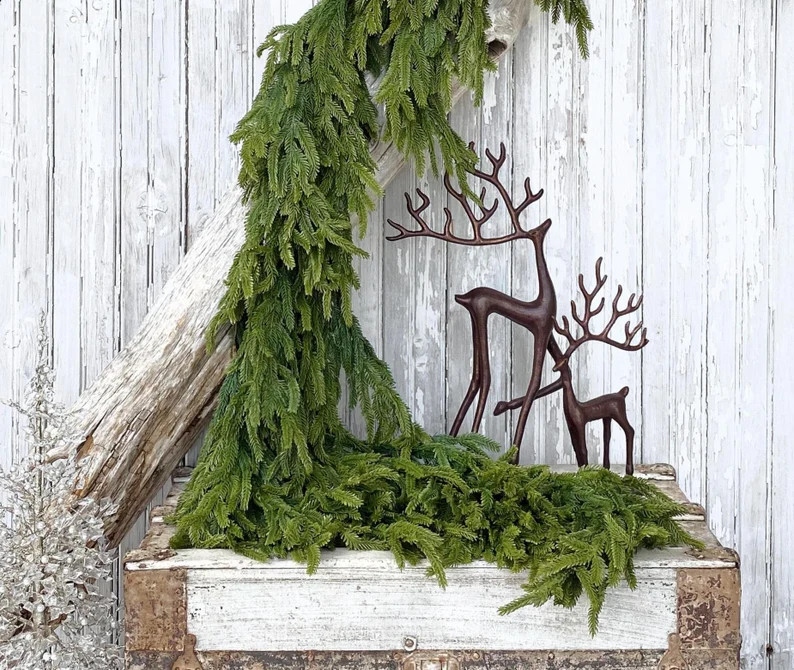 Deluxe Artificial Authentic Real Touch Norfolk Pine Garland 72 / 6'. Luxury. Mantel. Holiday. Chr... | Etsy (US)