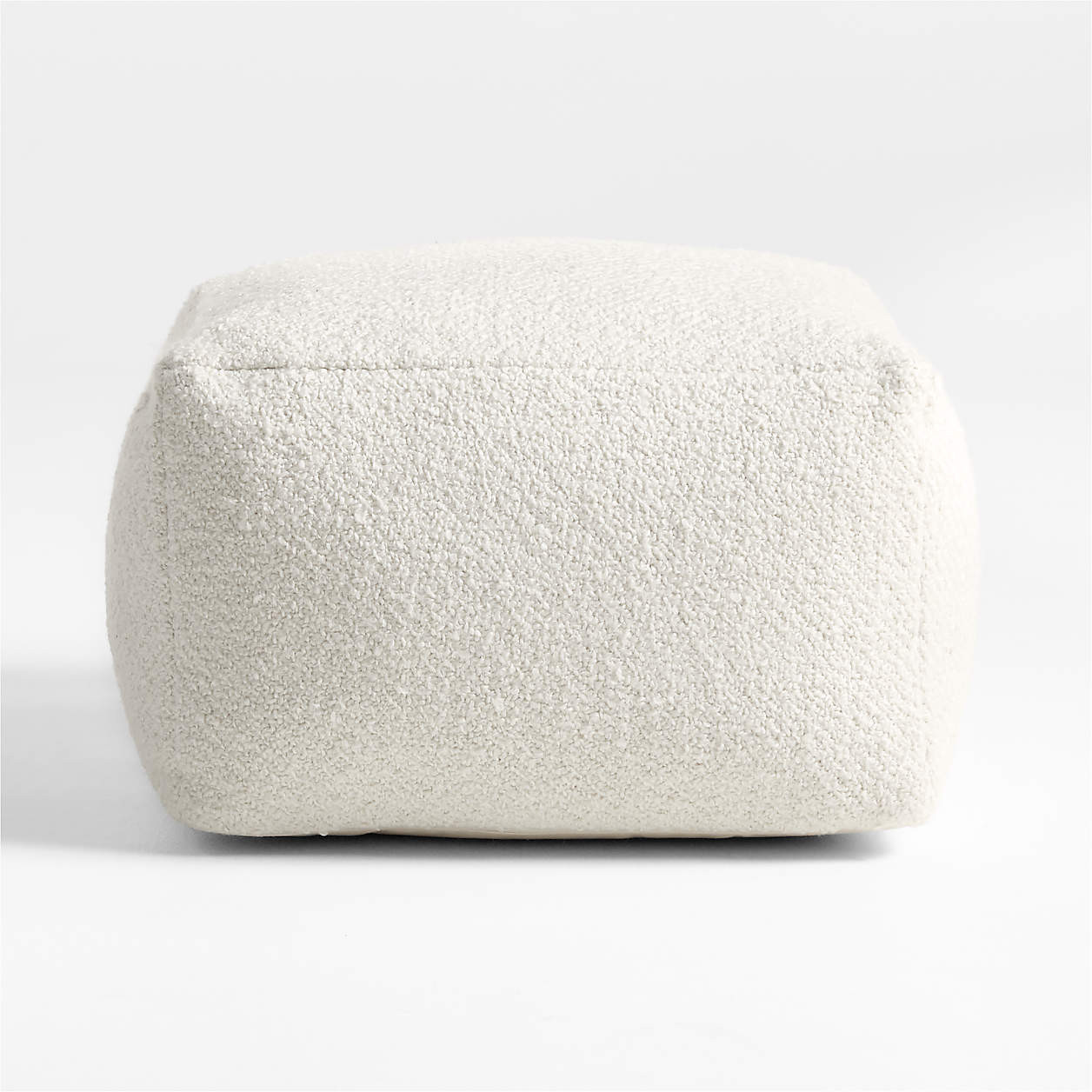 Woven Solid Sand Beige Performance 22"x22" Pouf Ottoman | Crate & Barrel | Crate & Barrel