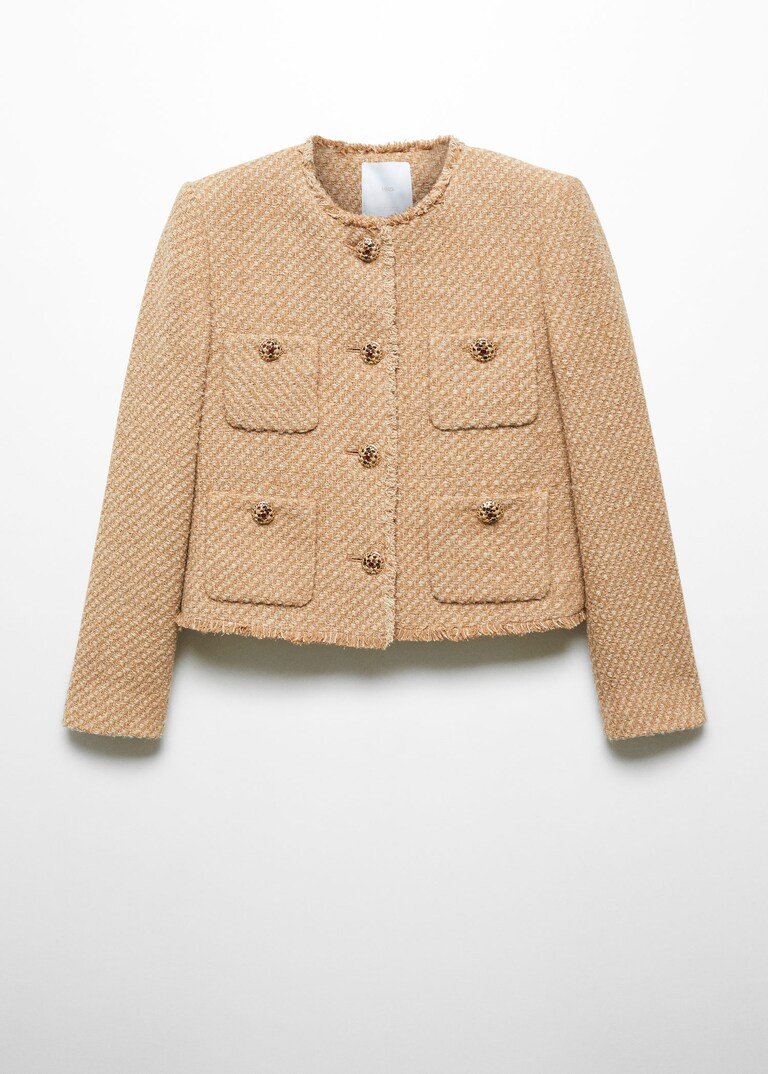 Pocket tweed jacket | MANGO (US)