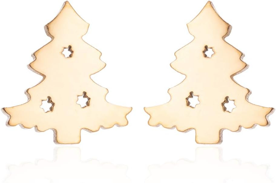 Minimalist Christmas Tree Small Stud Earrings for Women Stainless Steel Cartilage Studs Earring C... | Amazon (US)