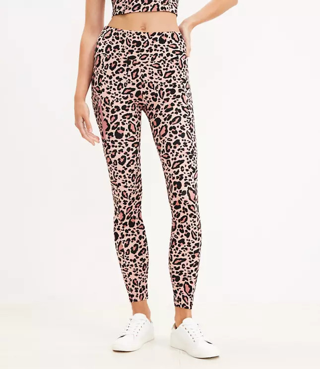 Lou & Grey Leopard Print Feel Good Zip Pocket Leggings | LOFT
