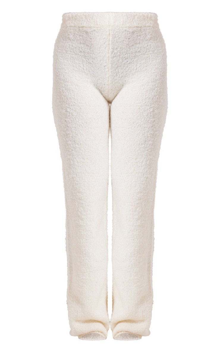 Vanilla Fluffy Knit Pants | PrettyLittleThing US