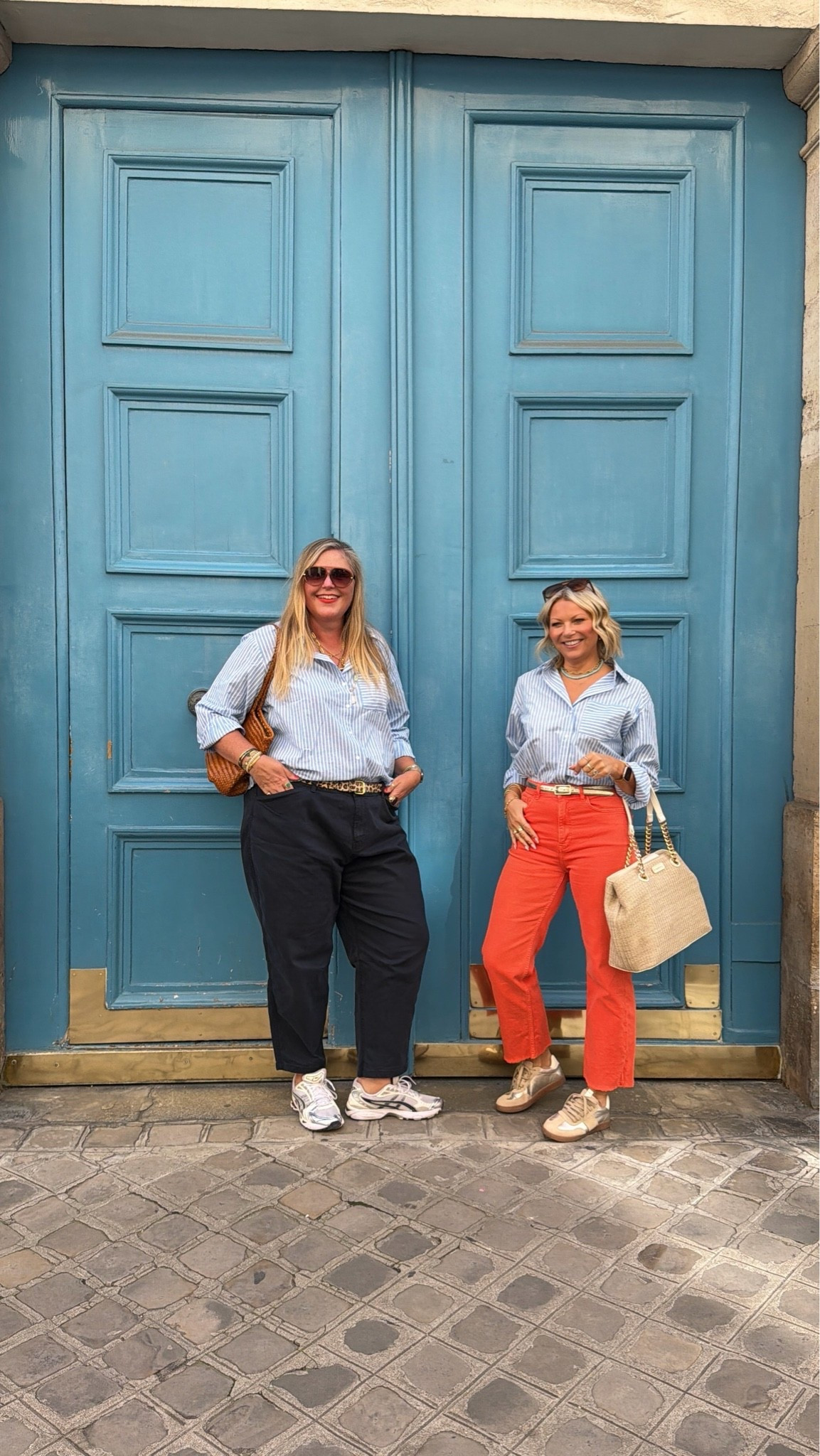 Striped shirts, navy chinos, orange jeans, trainers, basket bag, sunglasses

#LTKsummer #LTKplussize #LTKjeans