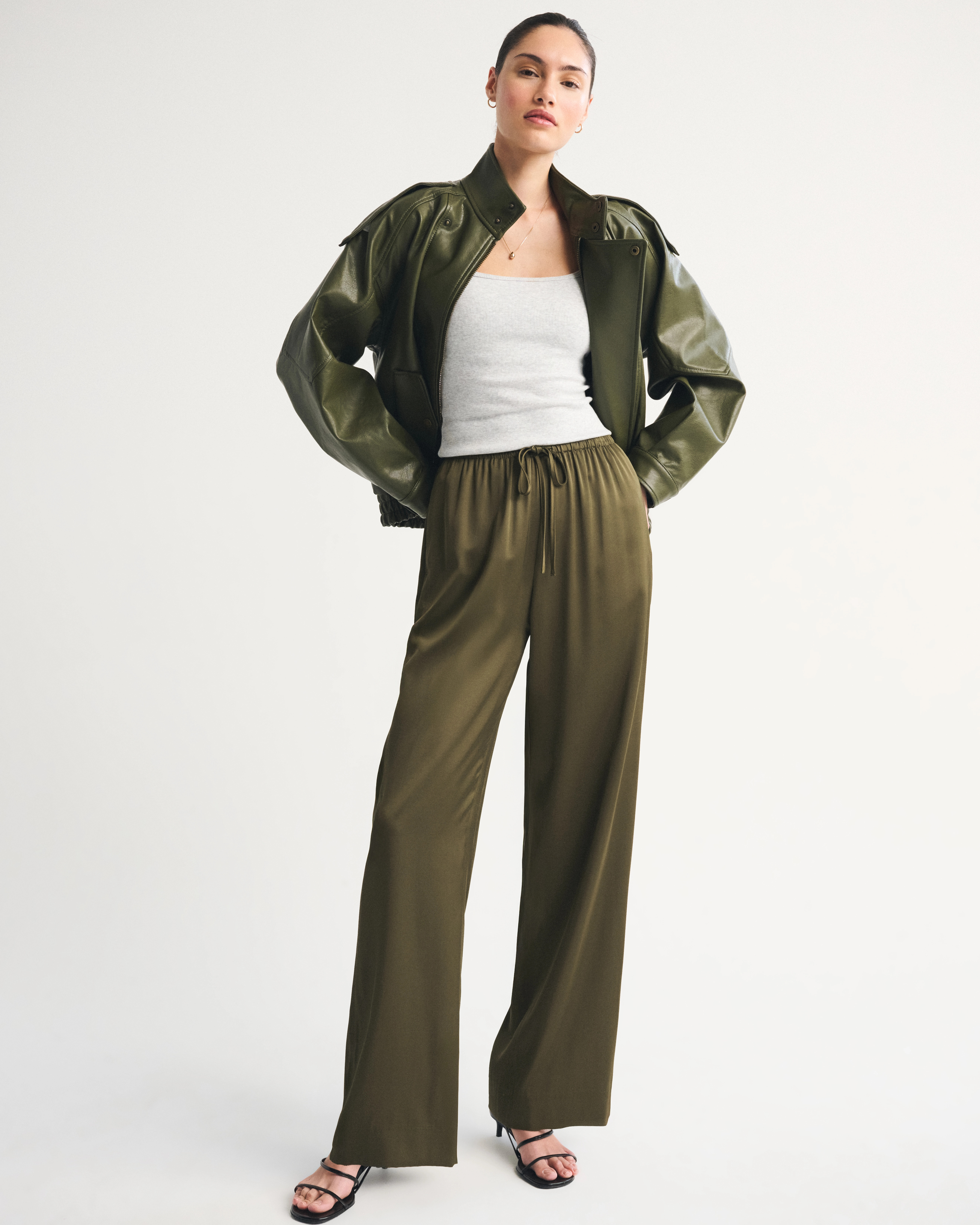 Satin Pull-On Pant | Abercrombie & Fitch (US)