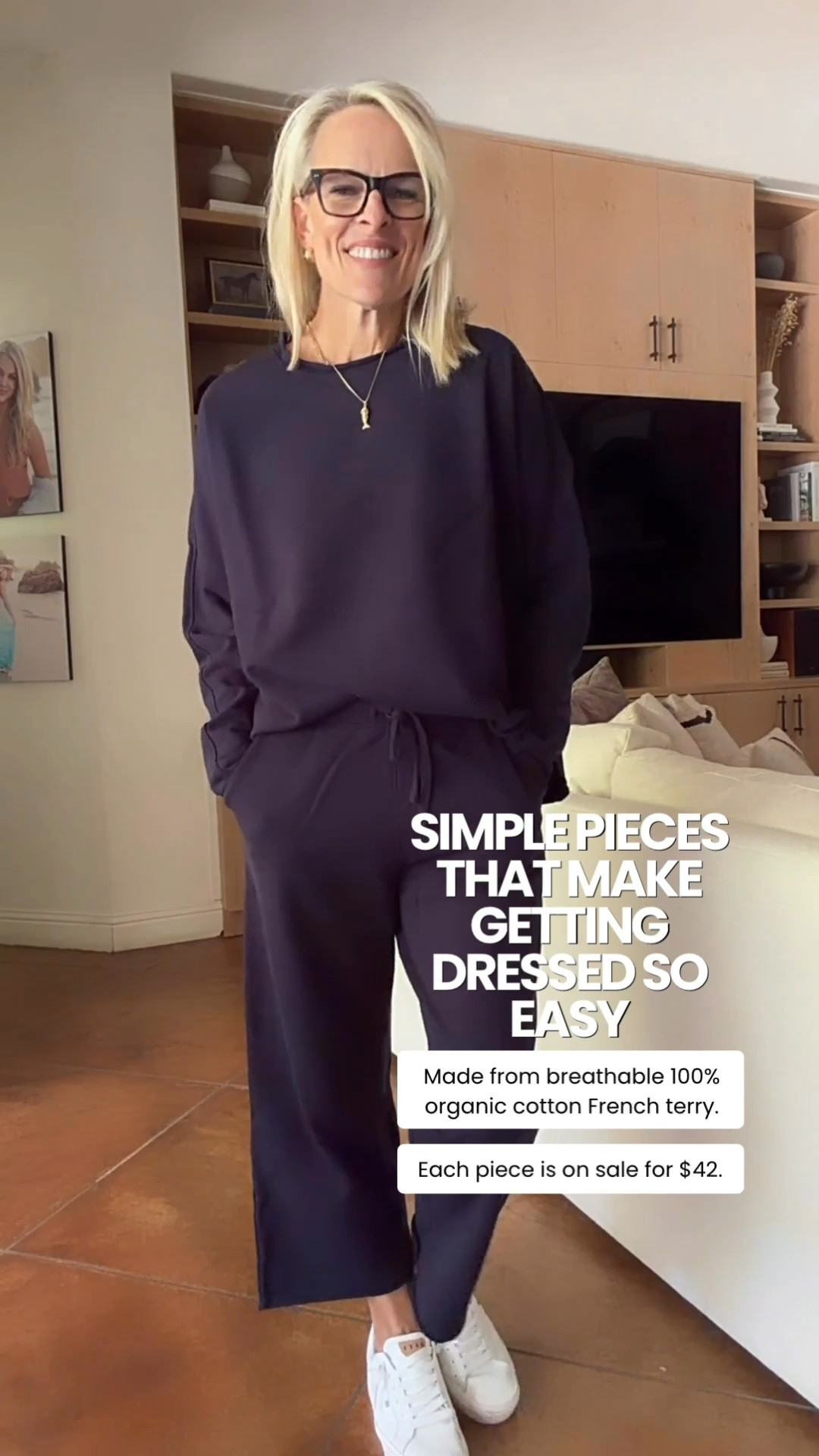 This organic cotton French terry set is one of those effortless outfits you’ll reach for again and again. Soft, breathable, and easy to dress up or down, it’s the perfect blend of comfort and polish. Each piece is on sale for $42.

Note: The wide-leg pants in the color I’m wearing are currently out of stock, but other colors and sizes are still available.

💡 LTK MADE EASY
❤️ Heart = Support my posts!
🔖 Save = Get sale & restock alerts
📋 Lists = Keep favorites organized
📲 Share = Send lists and products to a friend. Hello, Christmas List!
💬 Comment = Ask me anything about what I’m wearing. :-)

#LTKootd #LTKSaleAlert #LTKOver40