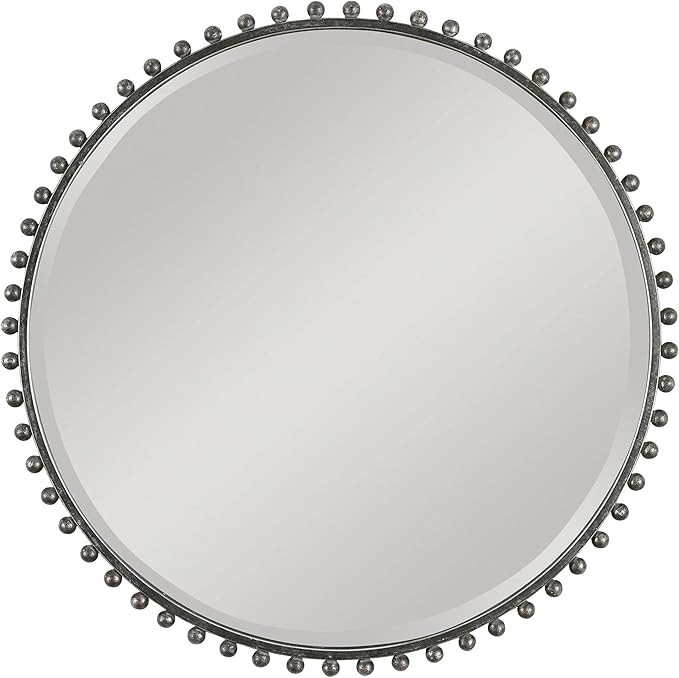 Uttermost Taza Distressed Black 32" Round Wall Mirror | Amazon (US)