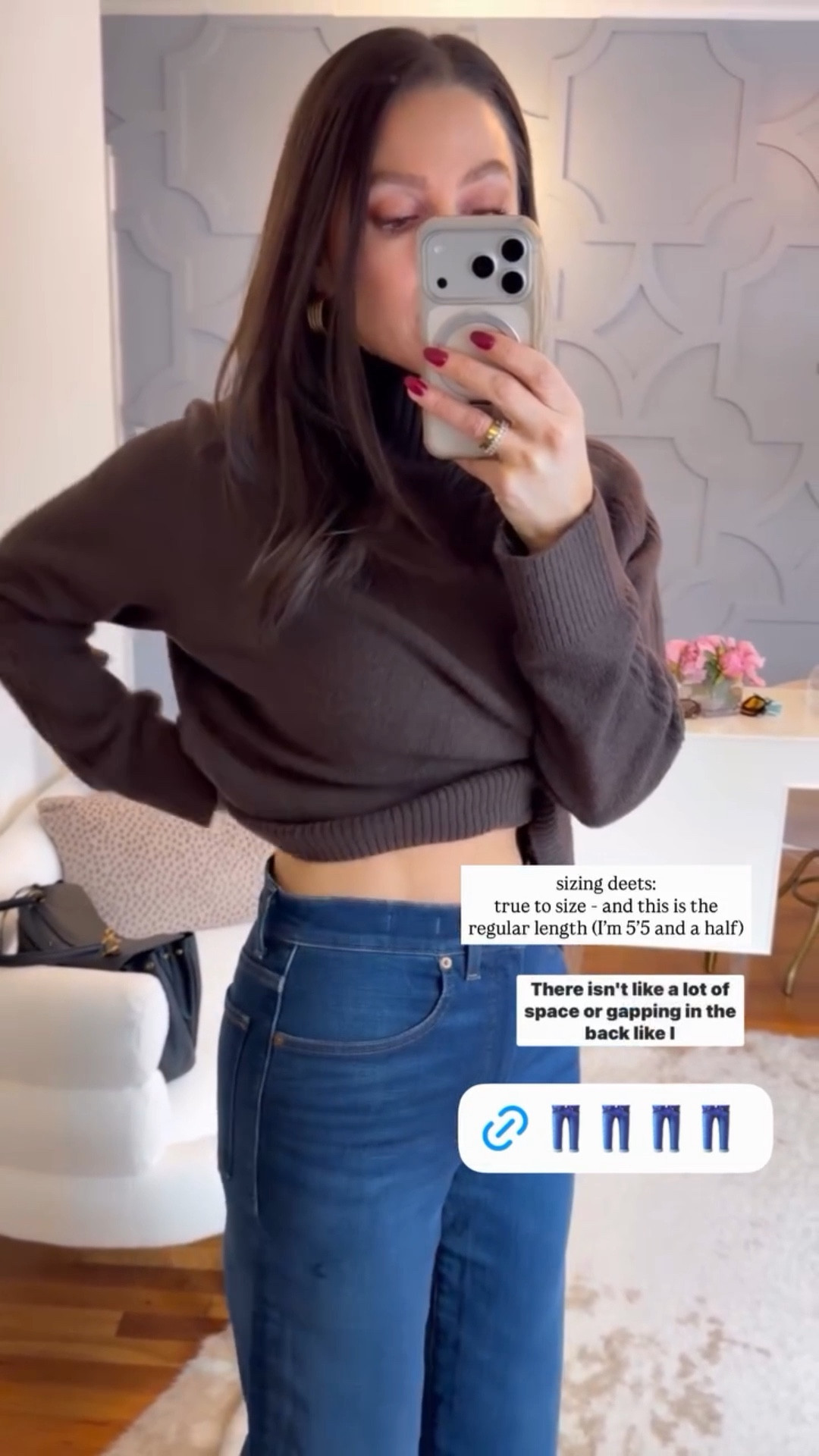 sizing deets:
true to size - and this is the regular length (I’m 5’5 and a half)