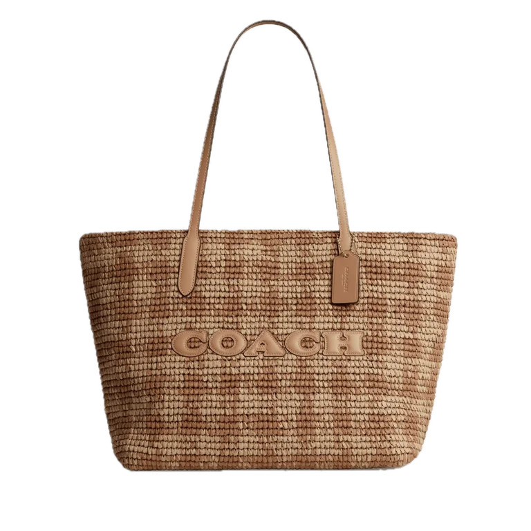 Coach Women's City Tote Straw Bag With Gingham Print | Walmart (US)