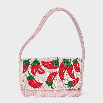 Chili Pepper Embellished Beaded Flap Shoulder Bag - A New Day™ Pink | Target