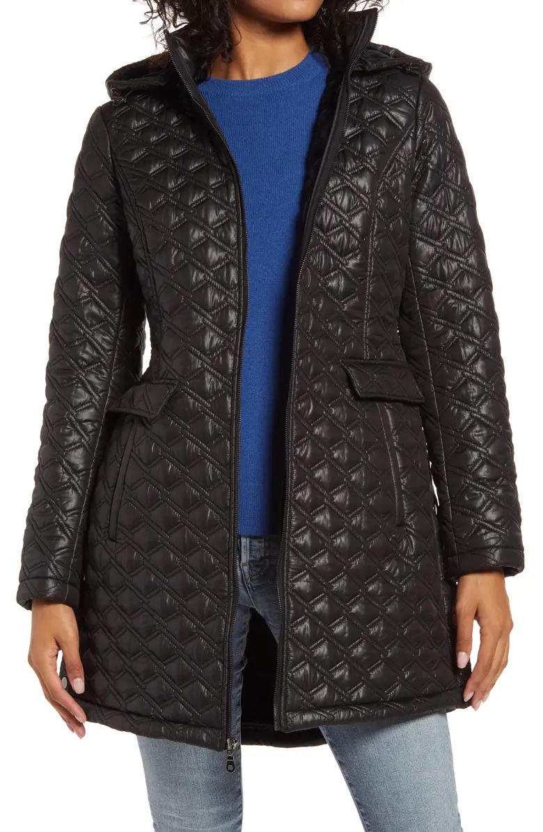 Hooded Diamond Quilted Coat | Nordstrom