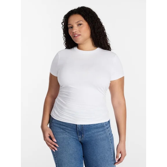 Free Assembly Women's and Women's Plus Pointelle Mini Tee with Short Sleeves, Sizes XS-4X | Walmart (US)