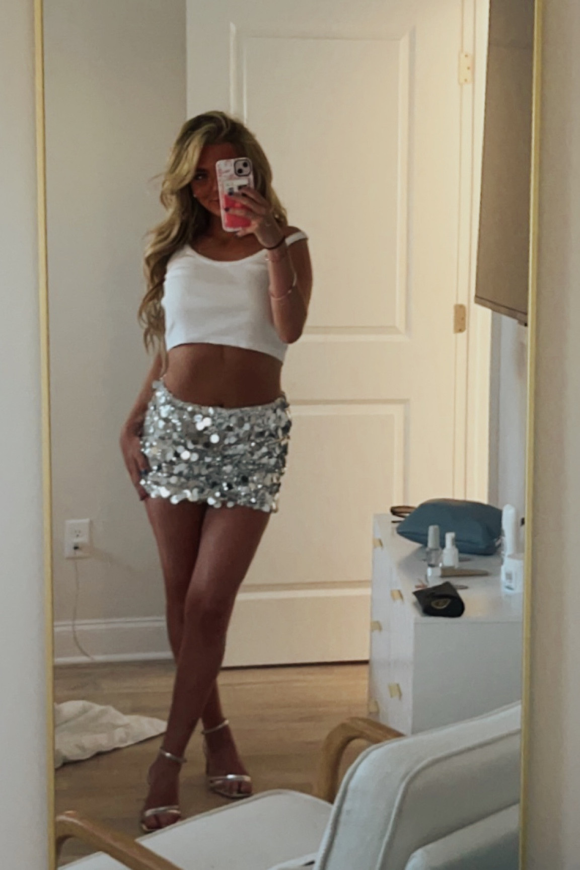 SEQUIN SKIRT, NIGHT OUT, NIGHT OUT INSPO, OUTFIT INSPIRATION, SUMMER OUTFIT, SUMMER GLAM,  WHITE TANK, DRESS UP BASICS 

#LTKParties #LTKShoeCrush #LTKStyleTip