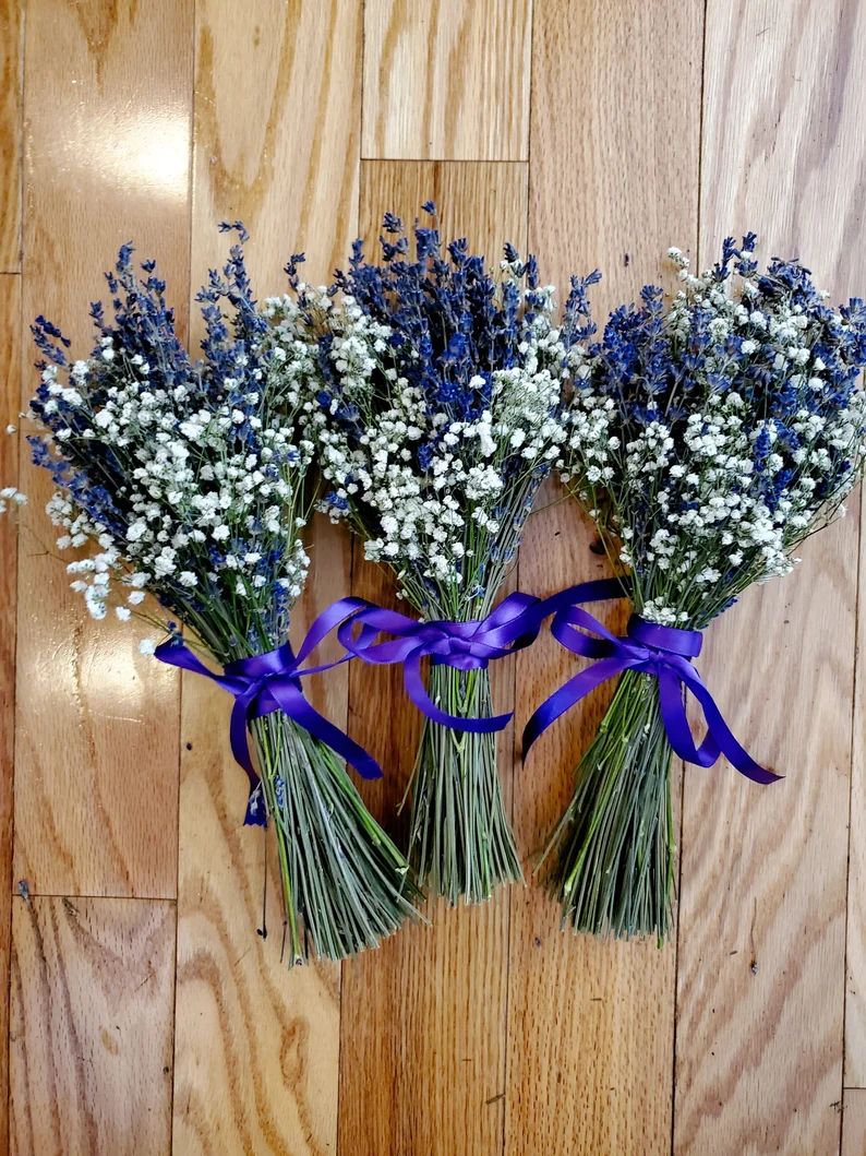English Lavender & Baby's Breath Bouquet. Lavender Wedding | Etsy | Etsy (US)