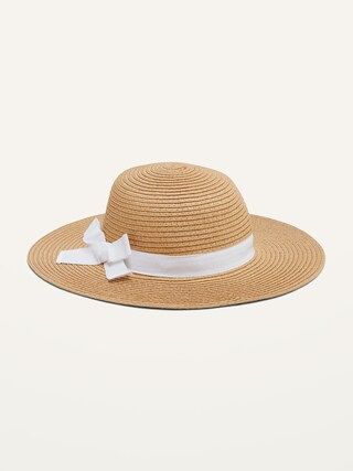 Straw Ribbon Bow-Tie Sun Hat for Baby | Old Navy (US)