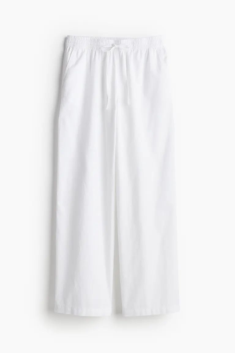 Hose aus Leinenmischung - Weiß - Ladies | H&M DE | H&M (DE, AT, CH, NL, FI)