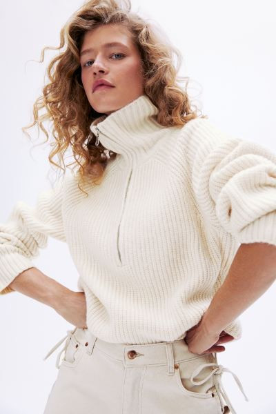 Ribgebreide trui met rits | H&M (DE, AT, CH, NL, FI)